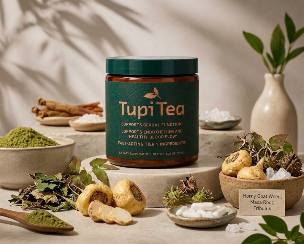 Tupi Tea botanical ingredients including horny goat weed, maca root and tribulus
